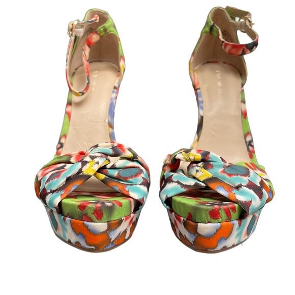 Nine West Letitgo floral STRAPPY Wedge Sandals - Picture 3 of 12